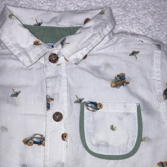 Little lad button down car, train, yo-yo, top shirt size 4t - Picture 4 of 7